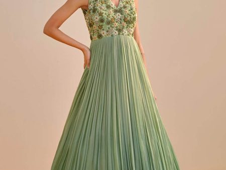 Green shaded gown on Sale