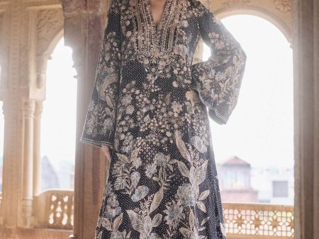 Izar Printed Sequin Kaftan - Black Cheap