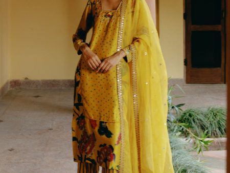 Sunflower yellow kurta set Online Hot Sale