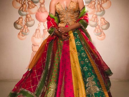 The Rainbow Barfi Lehenga on Sale