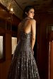 Gun Metal Sequin Gown For Discount