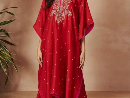 RED KAFTAN SET For Discount