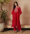 RED KAFTAN SET For Discount