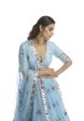 Ice Blue Knife Pleated Mirror Lehanga - Ready To Ship Online Sale