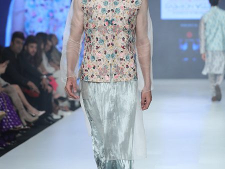 AYAN STONE ORGANZA BANDI WITH KURTA AND PERIWINKLE BLUE VELVET LOW CROTCH PANT Online Sale