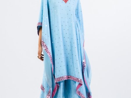 Ice Blue Kaftan Set For Cheap