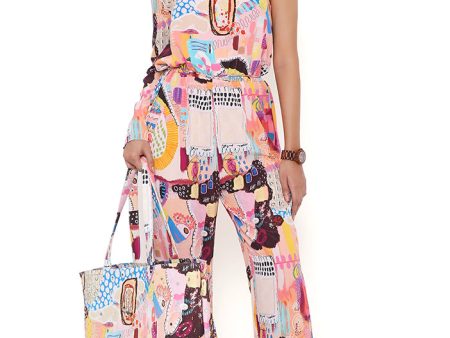 TRANCE PRINT CREPE JUMPSUIT Hot on Sale