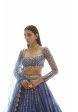 Blue Linear Drop Lehenga Set - Ready To Ship Online Sale