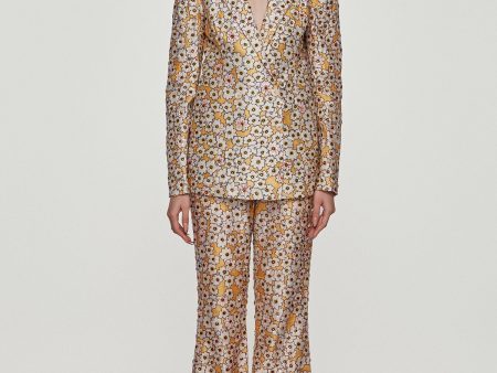 Divergence Yellow Printed and Embellished Pant Suit Cheap