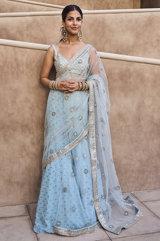 AKASA GHARARA SET - POWDER BLUE Online Sale