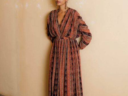 Ajrakh Drape Maxi Dress Online now