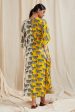 Half & Half Ivory & Yellow Blooming Cow Circular Kaftan Hot on Sale