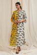 Half & Half Ivory & Yellow Blooming Cow Circular Kaftan Hot on Sale