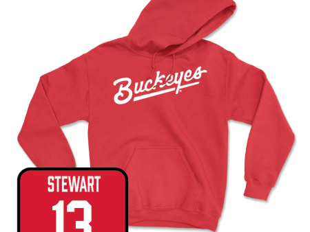 Red Men s Basketball Script Hoodie  - Sean Stewart Supply