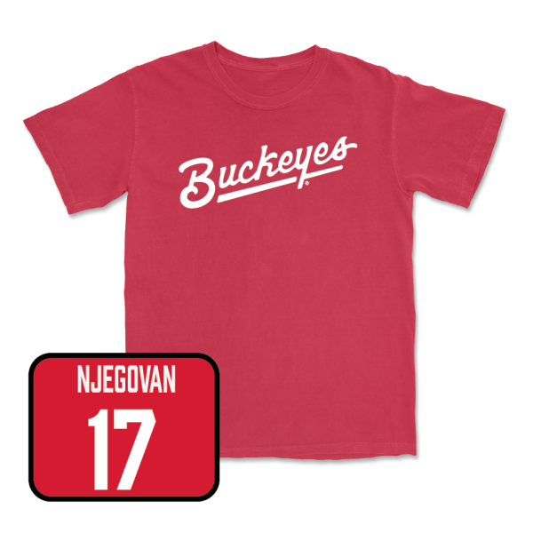 Red Men s Basketball Script Tee  - Ivan Njegovan Online Hot Sale