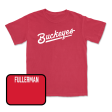 Red Women s Rowing Script Tee  - Rebecca Fullerman Online